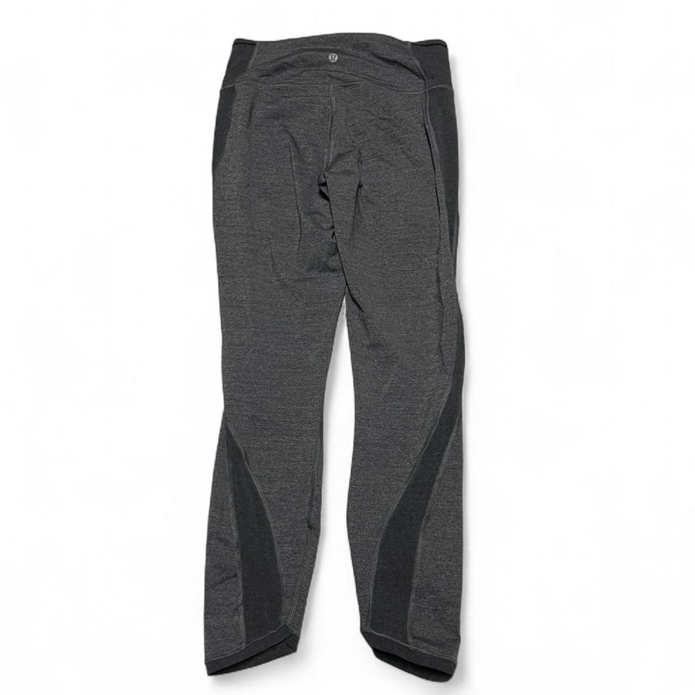 Lululemon Hit It Crop Luxtreme Size 8 Leggings Mesh Side Heathered Black - Picture 4 of 11